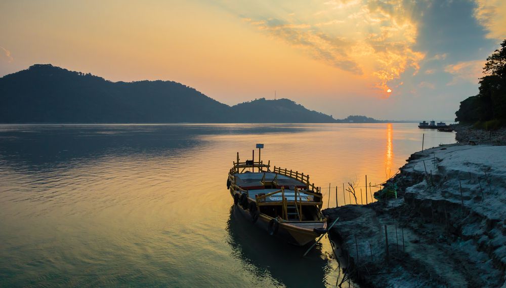 Sunset Over Brahmaputra River